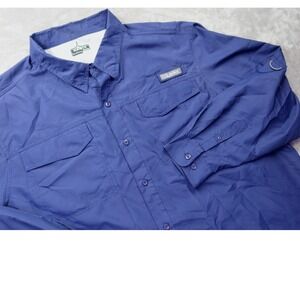RealTree‎ Men's Blue Long Sleeve Button Up Fishing Outdoor Shirt 2XL